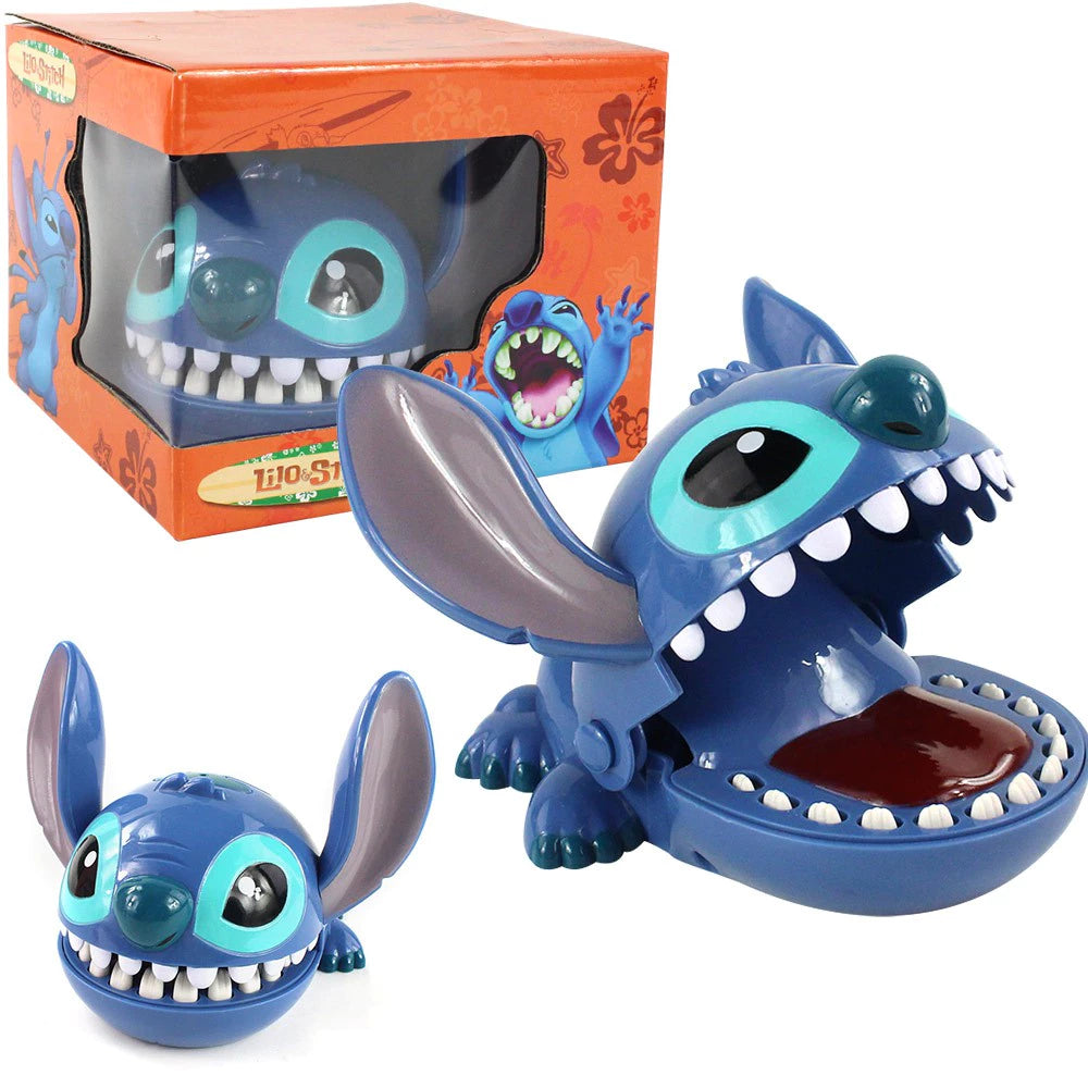 Disney Lilo & Stitch Anime Stich Bite Finger Figures Dentista Push Teeth Jogo Engraçado Modelo Brinquedos Presentes De Aniversário