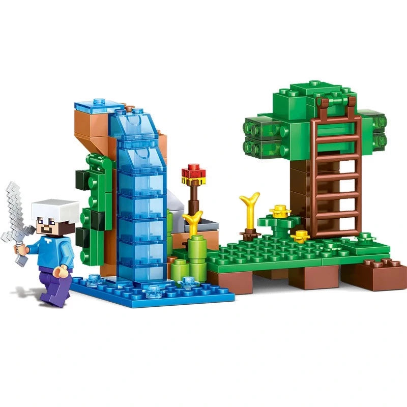 Fantoche Cachoeira Selva (3 em 1) Bloco de Construção Brinquedos Brinquedos Infantis Presentes para Crianças Brinquedos