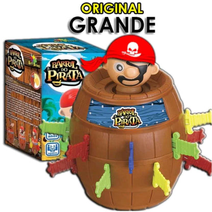 BRINQUEDO INFANTIL BARRIL PIRATA ORIGINAL GRANDE JOGO INTERATIVO DE MESA TABULEIRO EDUCATIVO KIT PARA CRIANÇA