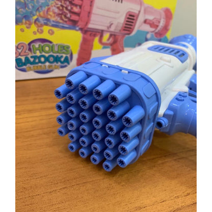 Bazuka Maquina Lança bolhas de sabão 50 ml colorido azul rosa brinquedo infantil lançador de bolha