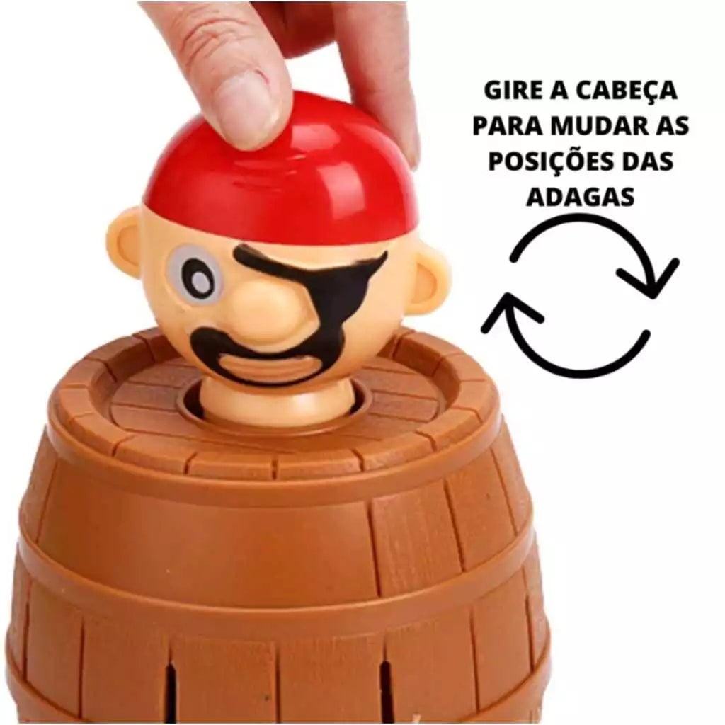 BRINQUEDO INFANTIL BARRIL PIRATA ORIGINAL GRANDE JOGO INTERATIVO DE MESA TABULEIRO EDUCATIVO KIT PARA CRIANÇA