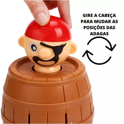 BRINQUEDO INFANTIL BARRIL PIRATA ORIGINAL GRANDE JOGO INTERATIVO DE MESA TABULEIRO EDUCATIVO KIT PARA CRIANÇA