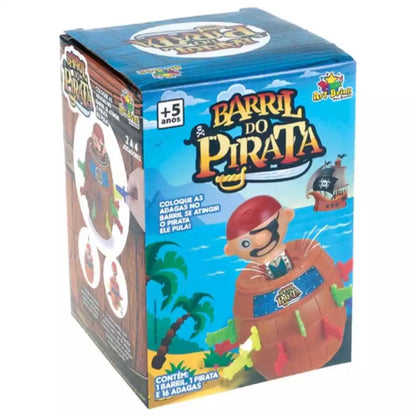 BRINQUEDO INFANTIL BARRIL PIRATA ORIGINAL GRANDE JOGO INTERATIVO DE MESA TABULEIRO EDUCATIVO KIT PARA CRIANÇA