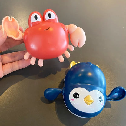 Brinquedo de banho Tartaruguinha infantil Brinquedo de corda para bebe caranguejo nadadores brinquedo de agua