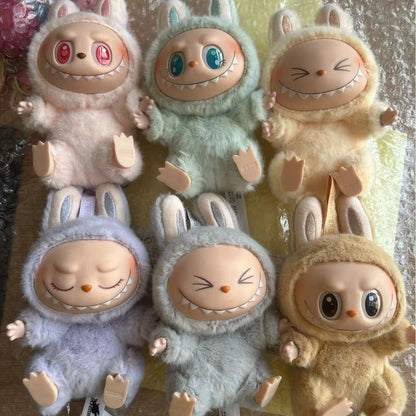 Boneca Labubu Mart Heart Macaro 2 Geração Tecendo Festa Sentada Emocionante Vinil Rosto De Pelúcia Brinquedo